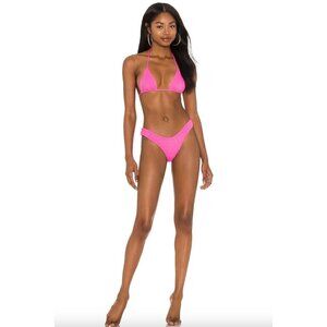 VDM Stevie Reversible Bikini Bottom Neon Pink Wave & Neon Pink Womens Size Small